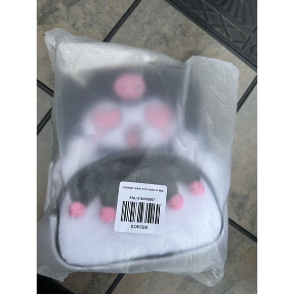 Sanrio Kuromi Heart Eyes Figural Mini Backpack Faux Fur 3D Ears Sealed In A Bag - Picture 9 of 11